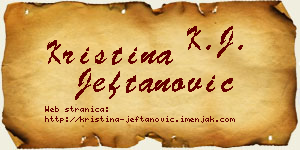 Kristina Jeftanović vizit kartica